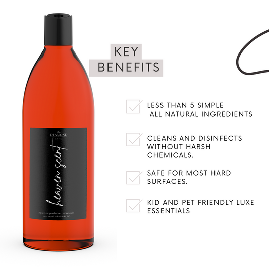 TDL 'HEAVEN SCENT' Jasmine Rose & Lily Scented Natural Mop Soap Solution -- Safe & Effective Floor Cleaner/Multi Use Concentrate /32oz