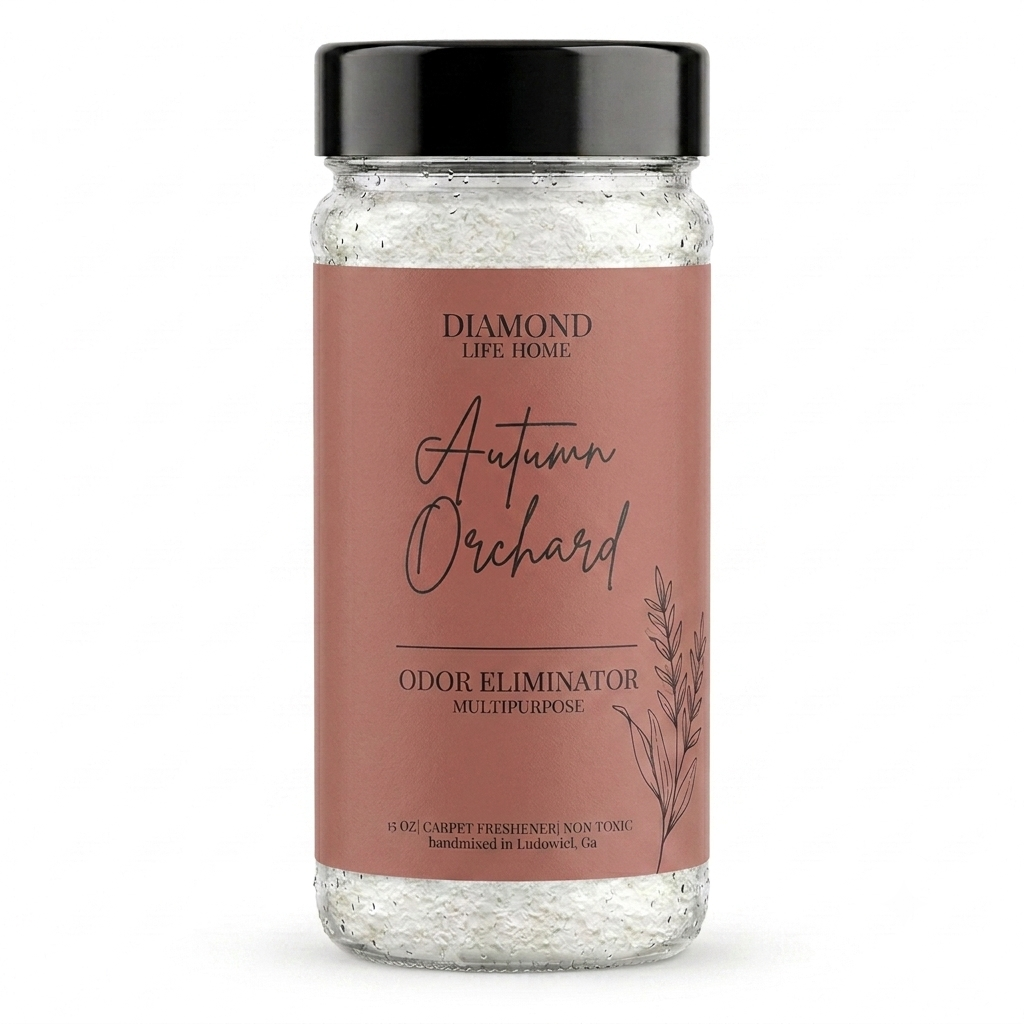 Diamond Life Home "Autumn Orchard" Odor Eliminating Carpet Freshener, Crisp Apple, Pear Skin, and White Woods Scent, 15 oz