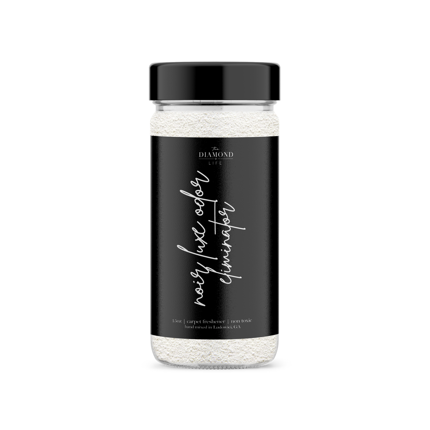 The Diamond Life Home "Noir Luxe" Sea Salt, Ozone, & Black Plum Carpet Powder